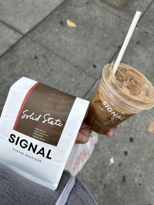 Espresso beans and an iced almond milk mocha- so good!