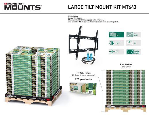 Tilt Mount Kit includes Mount, HDMI and Screen Cleaner