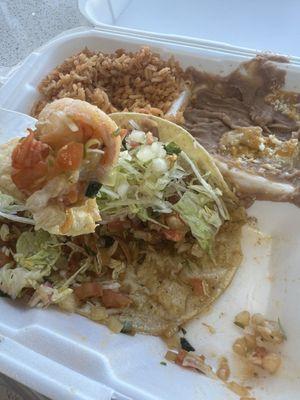 Soggy Shrimp (bland) Taco Meal