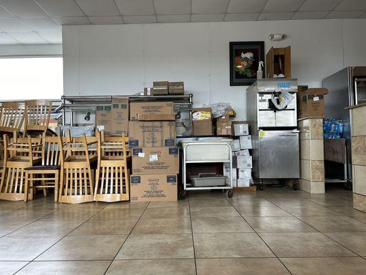 Dining room used for storage