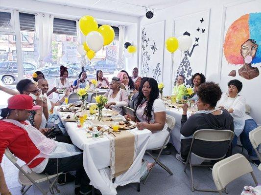 The ladies enjoying Brunch at our Pre-Mother's day event