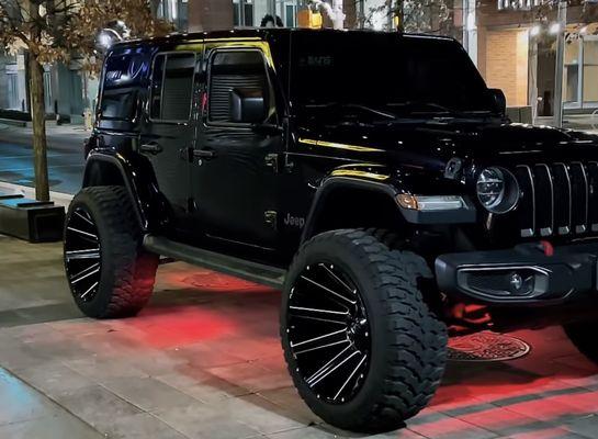 4 inch Lifted jeep with 24 inch Tires.