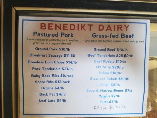 Prices of meat