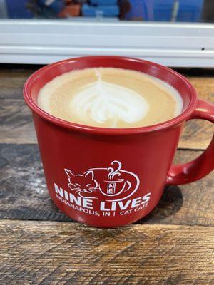 Latte art Nine lives Cat Cafe Popular latte