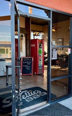 Entrance onto restaurant