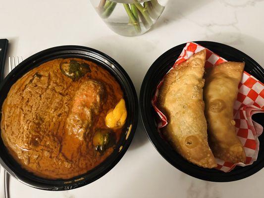 Vegetable peanut butter stew and fish pie