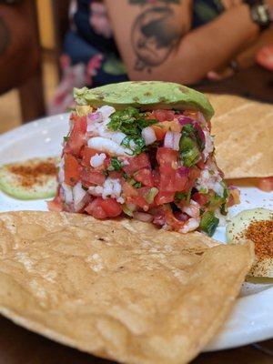 Shrimp ceviche tostada