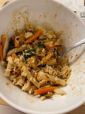 Panang Curry rice bowl with tofu