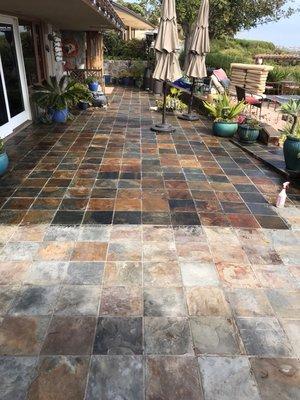 outdoor slade floor cleaning and sealing