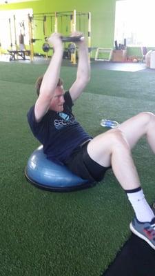 Weighted Bosu Crunch