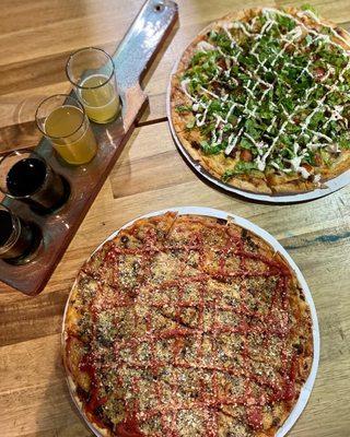 Toasted ravioli pizza & taco pizza