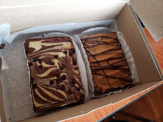 Cheesecake and peanut butter brownies