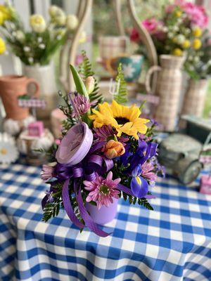 Corkcicle mug with added fresh florals.