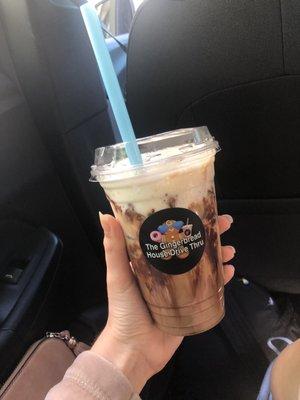 Double mocha iced decaf coffee!