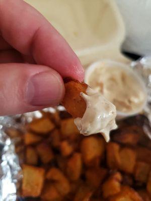 Roasted Potatoes w/truffled French onion dip