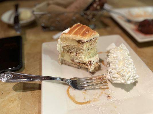 Cinnabon Cinnamon Swirl Cheesecake. missing half