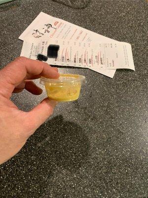 BEWARE! They charge an EXTRA $2+ EACH for these tiny hot mustard containers!  Even on a $95+ order.  NONE included.