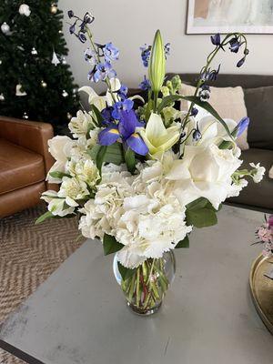 Flowers that were delivered. "Winter Flowers designers choice"