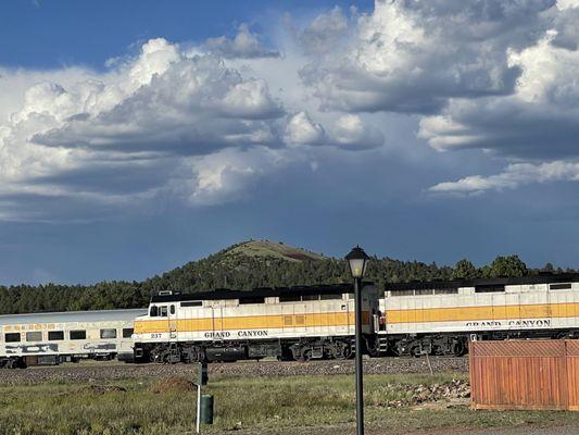 Rail side RV Ranch, Williams, Arizona, June 16, 2023 - Train that takes people from Willams to the South Rim of the Grand Canyon