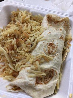 To go "breakfast burrito"