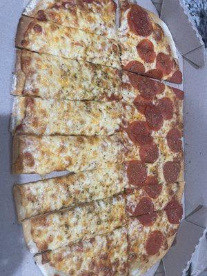 Half cheese half pepperoni