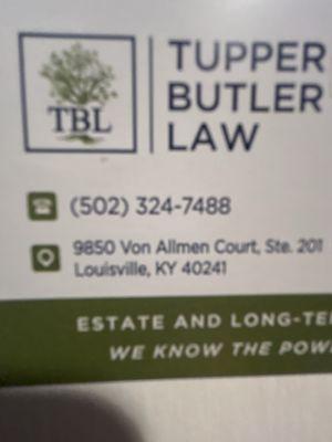 Tupper Butler Law