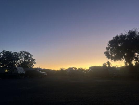 Camp site and a beauty sunset