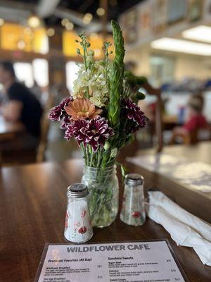 Beautiful flowers on each table