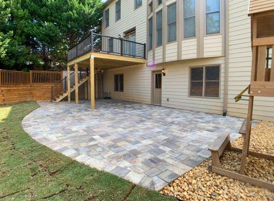 Large paver patio extension