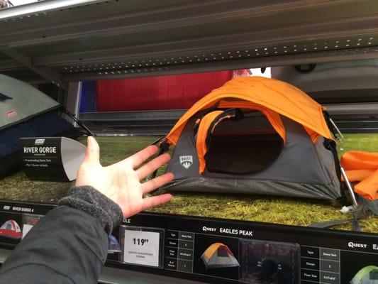 What is this? A tent for ants?! The tent has to be at least... three times bigger than this!