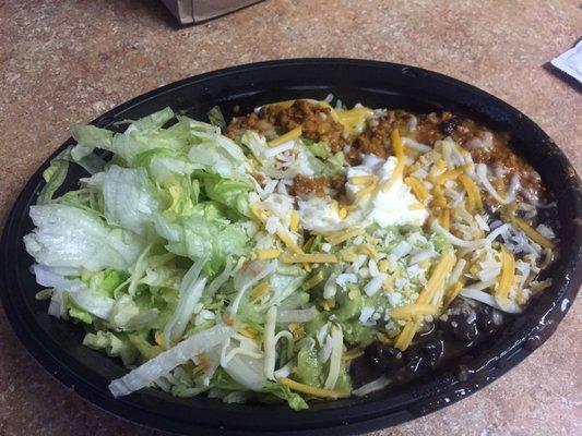 This is what this location serves as a 'Fiesta Taco Salad'