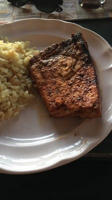 Fresh swordfish on the grill; besides salt and pepper, all I added was OldBay