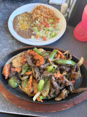 Three meat fajitas