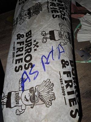 My husband ordered me a carneasada burrito, but they gave me a bean and cheese burrito. They even labeled it as a carneasada burrito.