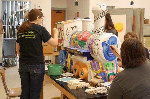 We asked some of Prospect High School's top artists to help us bring this replica steam engine to life for the village's 125t...