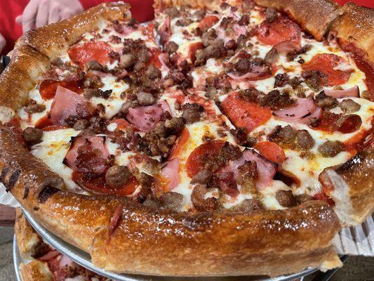 Deep dish meat lovers