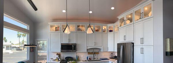 Custom cabinet lighting. New fixture installation on new construction custom home.