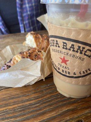 Chocolate croissant and a Iced Chai, but I'd really like to use the bathroom to wash my hands.