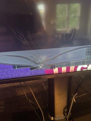 This is the crack in the TV screen.