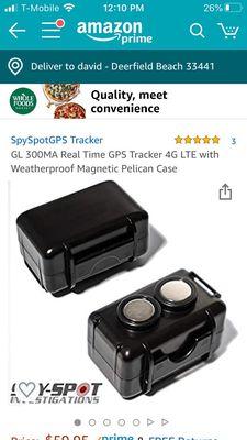 Small magnetic case for spy spot GPS