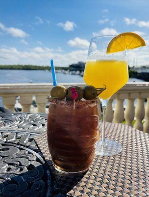 Bloody's and Mimosas with a view! Bambi Tropical Bar & Grill. Naples, FL