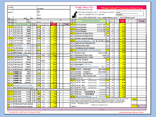 Beauty SCHOOL price-list