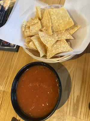 Complimentary chips and salsa