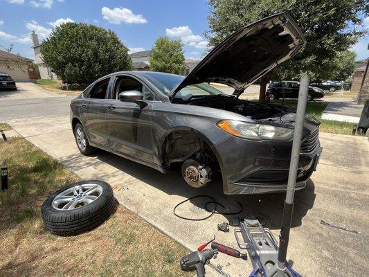 The day I found most damages, when changing out the ORIGINAL water pump, I saw structural integrity issues all around the right front.