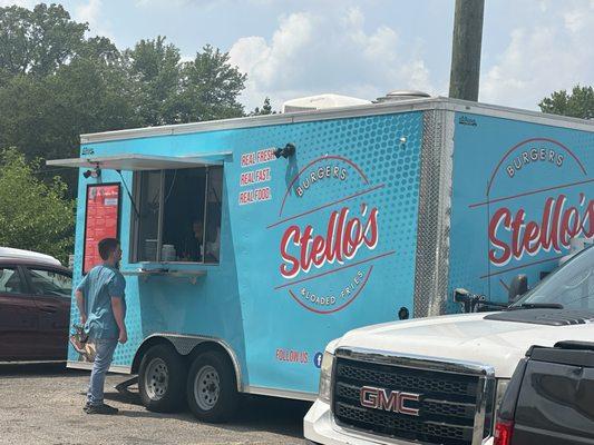 Food truck  burgers and deluxe French fries