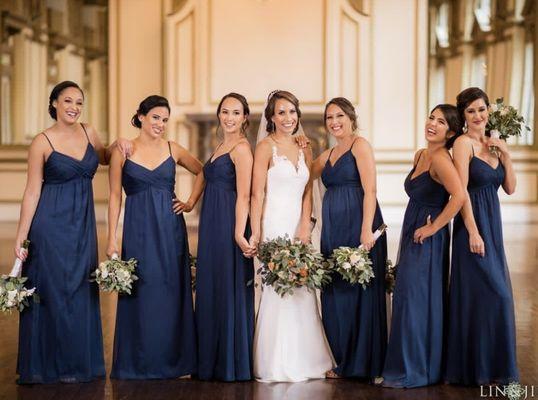 Bridal party makeup and hair