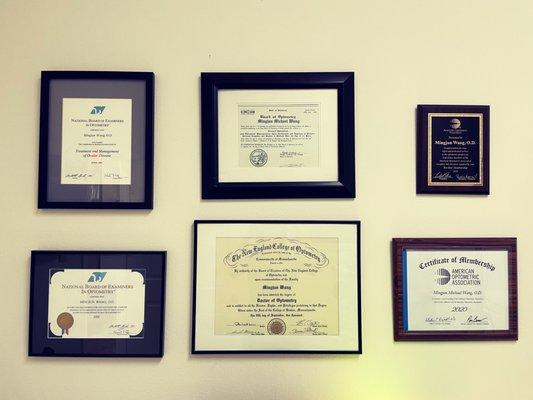 Dr. Wang's credentials