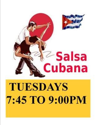 come to learn dance Salsa Cubana every Tuesday