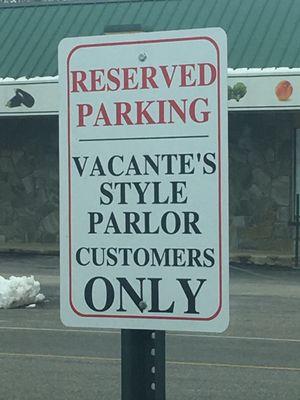 Reserved parking out front and on the side