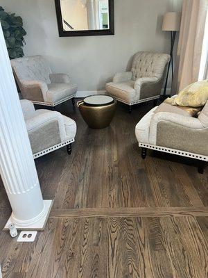 New hardwood in sitting room